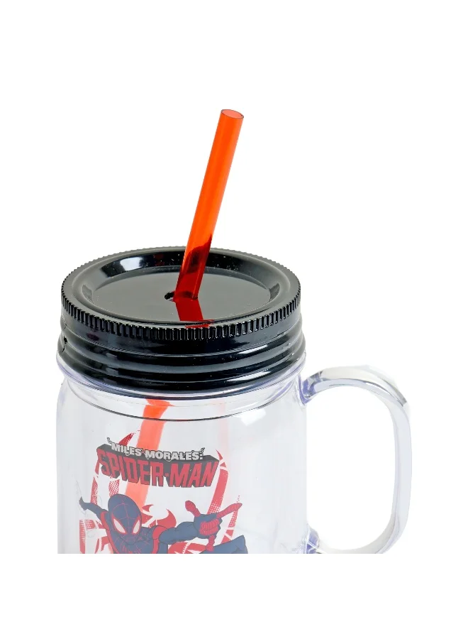 Marvel  Marvel Spiderman Drinking Jar With Straw  - 550ml for Men | Best Price UAE